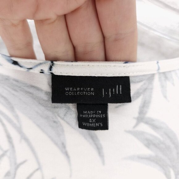 J. Jill Wearever Collection Tunic Blouse Palm Leaf Print Tropical Size 4X - Picture 5 of 7